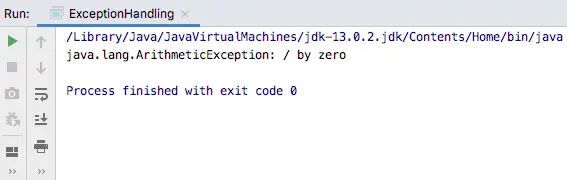 java exceptional handling